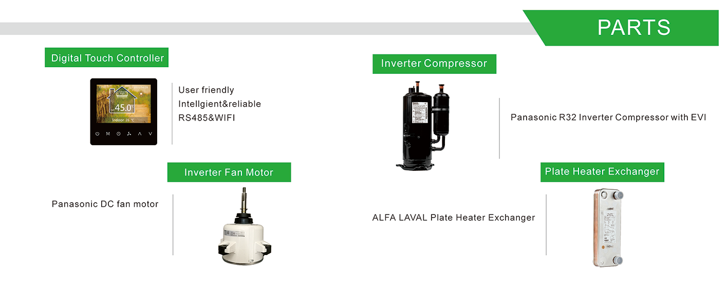 EVI Inverter Air Source House Heating Heat Pump For Villas Details